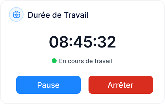 Time tracker interface