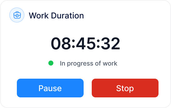 Time tracker interface